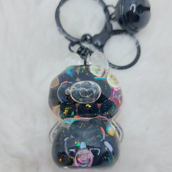 2/$19 Labubu Flowing Sand Exquisite black keychain with bell - Picture 2 of 9